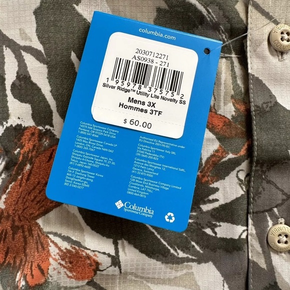 Columbia Men's Shirt 3XL Silver Ridge Short Sleeve Floral Camo MSRP$60.00 NWT - Picture 3 of 6